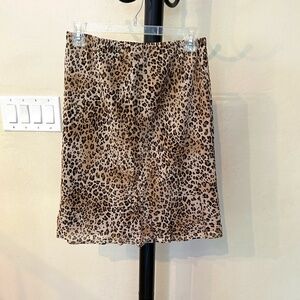 Elastic Waist Wrinkle Free Aninal Print Skirt